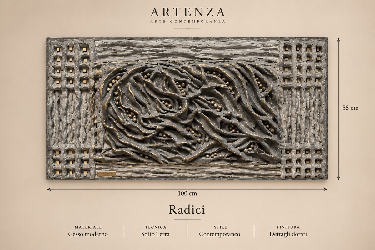 Gesso Moderno “Radici” – Tecnica Sotto Terra – 100 × 55 cm