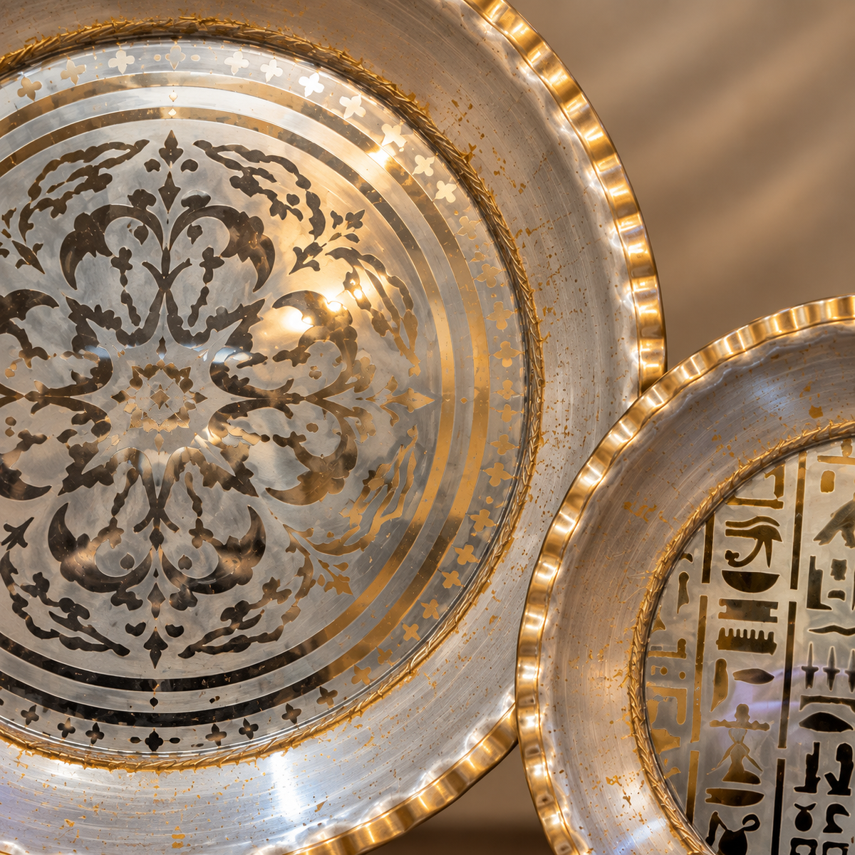 Specchio Anticato Decorativo in Zinco con Patina – Ø 20 / 30 cm