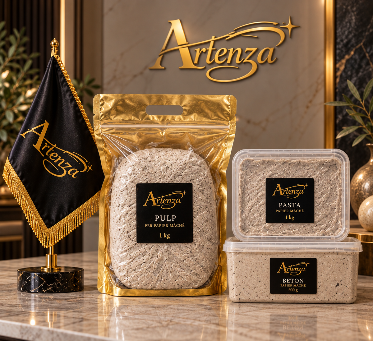 Materiali per Papier Mâché ARTENZA – Pulp, Pasta e Stucco Pronto