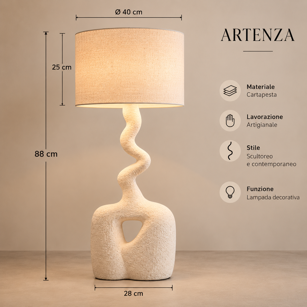 Lampada Scultorea in Cartapesta – H 88 cm