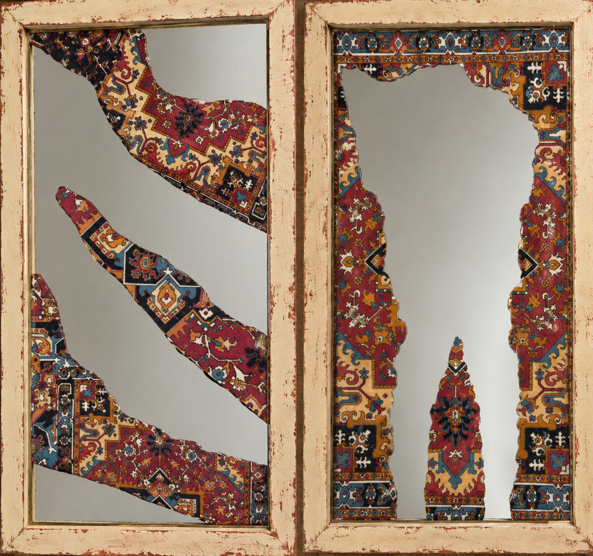 Specchio Anticato Decorativo con Motivi Persiani – 20 × 40 cm