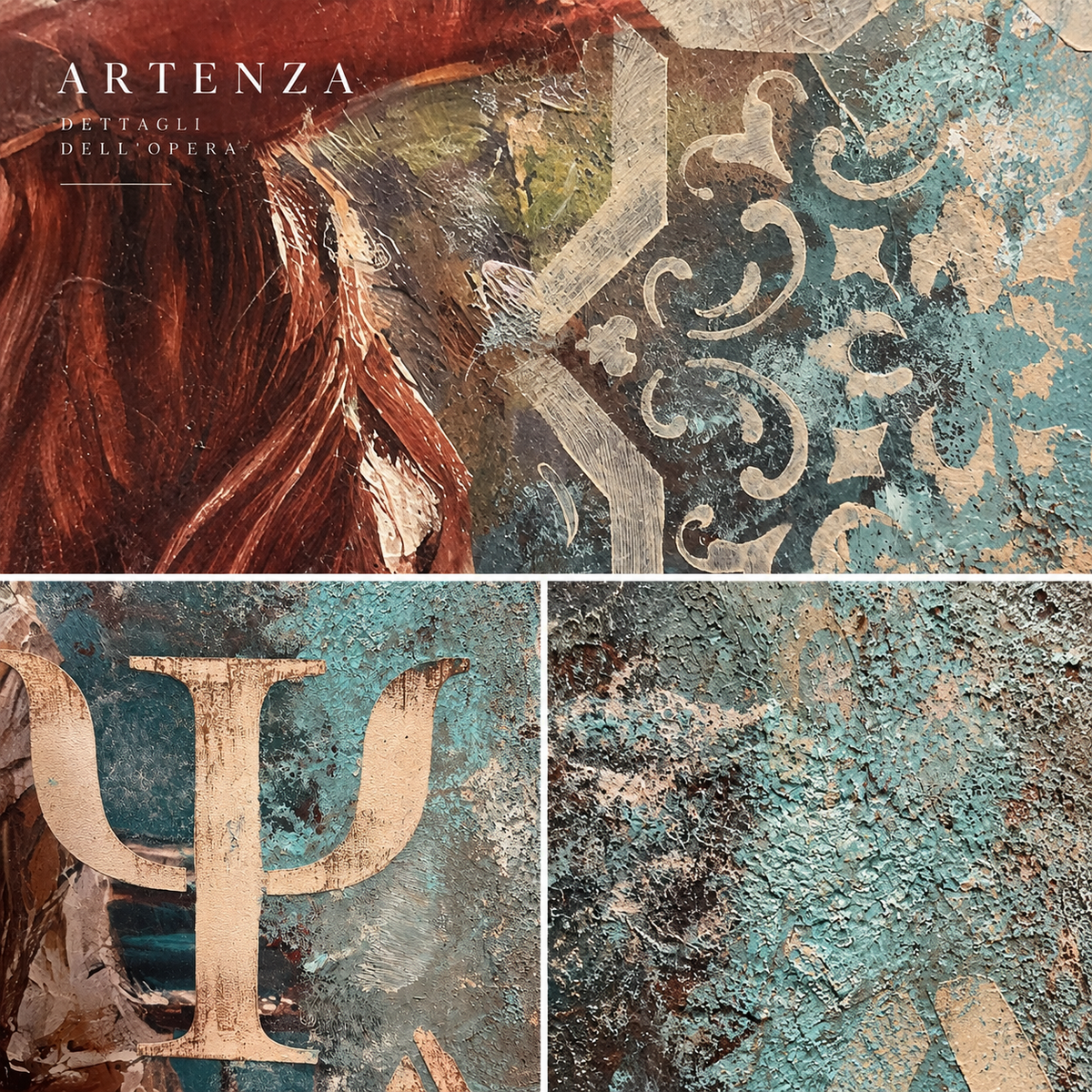 Opera Materica con Patina e Pittura – 60 × 40 cm
