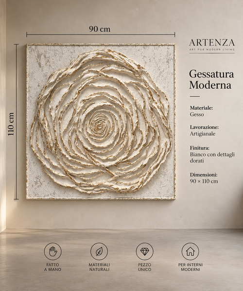 Gessatura Moderna Floreale – 90 × 110 cm