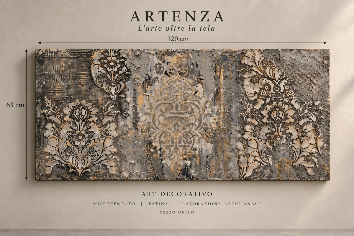 Microcemento e Patina – Arte Decorativa 120 × 63 cm