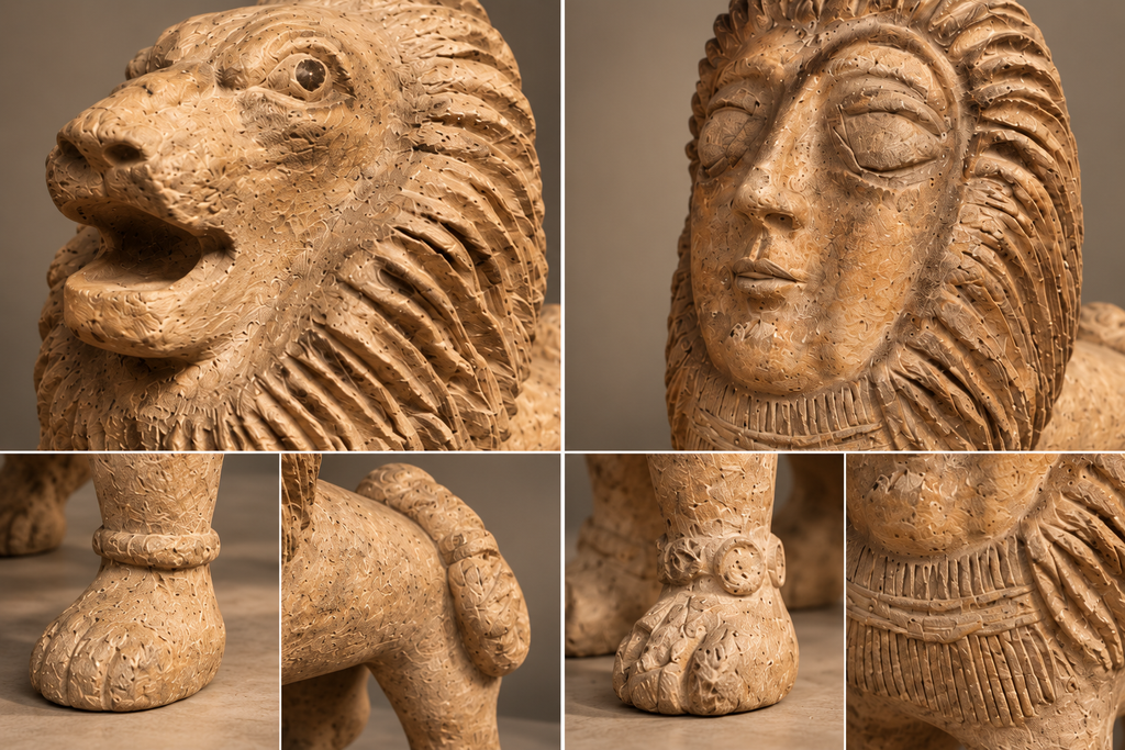 Scultura Leone in Cartapesta – Due Modelli