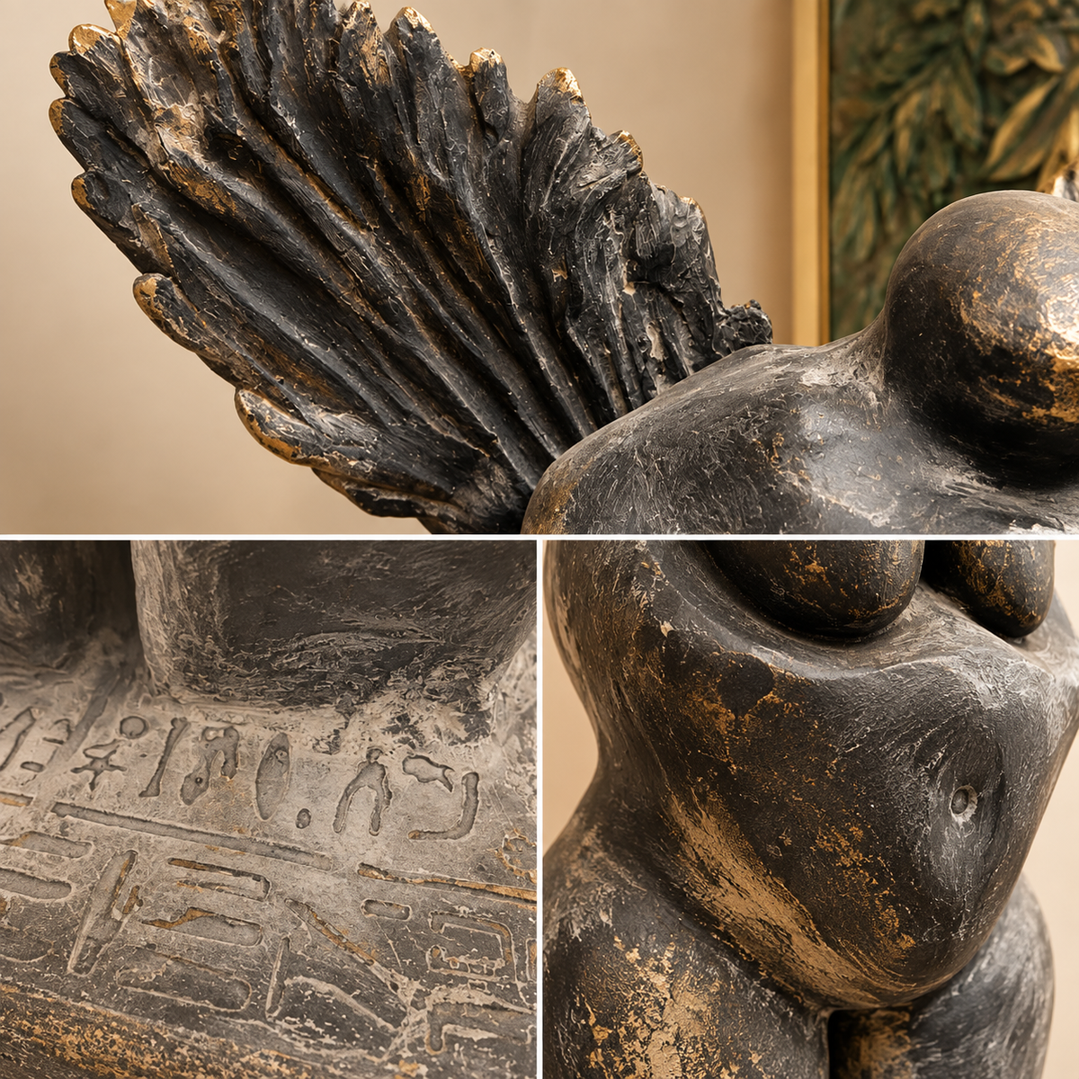 Scultura Astratta “Rihayi” in Gesso e Patina – 55 cm