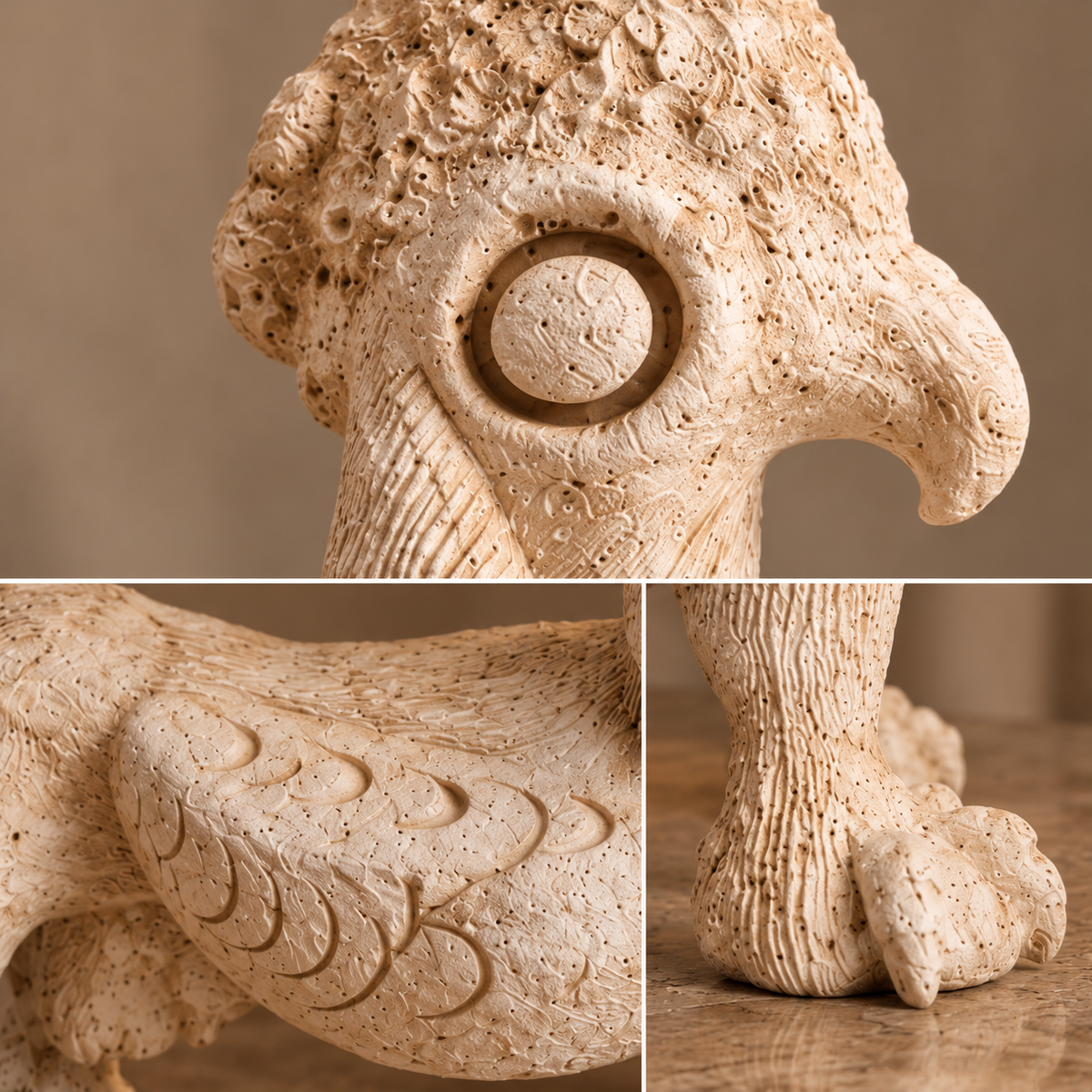 Scultura Aquila in Cartapesta – 30 × 50 × H 64 cm