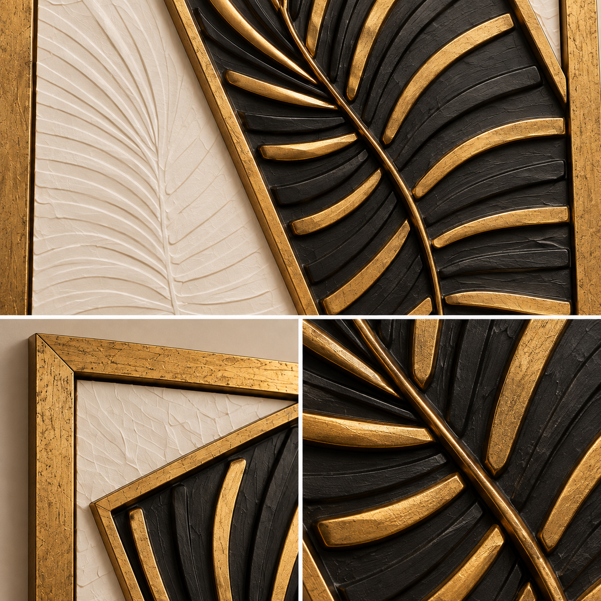 Quadro in gesso moderno con patina – Design minimalista, 60 × 40 cm