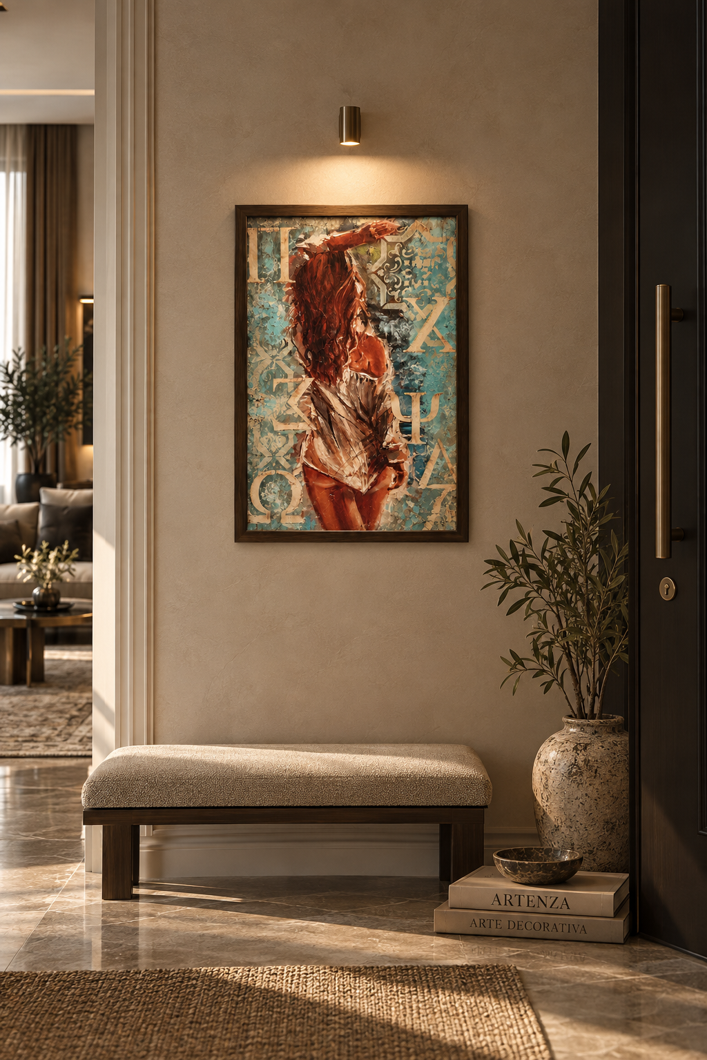 Opera Materica con Patina e Pittura – 60 × 40 cm