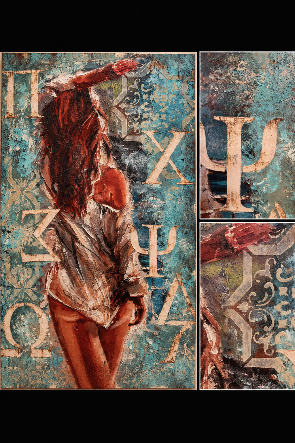 Opera Materica con Patina e Pittura – 60 × 40 cm