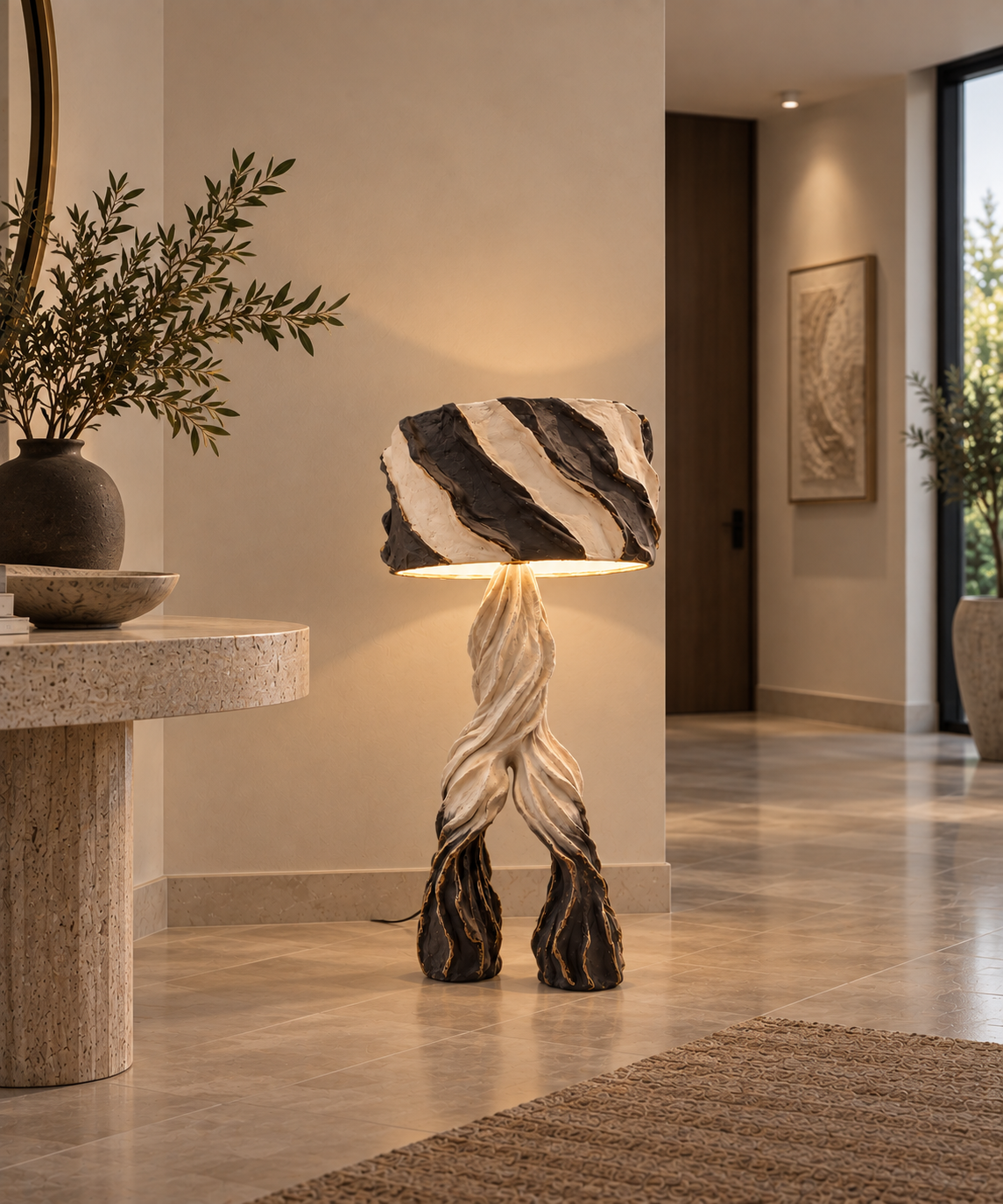 Lampada Scultorea in Gesso Moderno – Altezza 100 cm