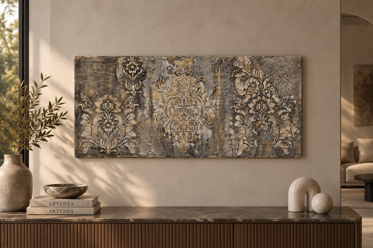 Microcemento e Patina – Arte Decorativa 120 × 63 cm