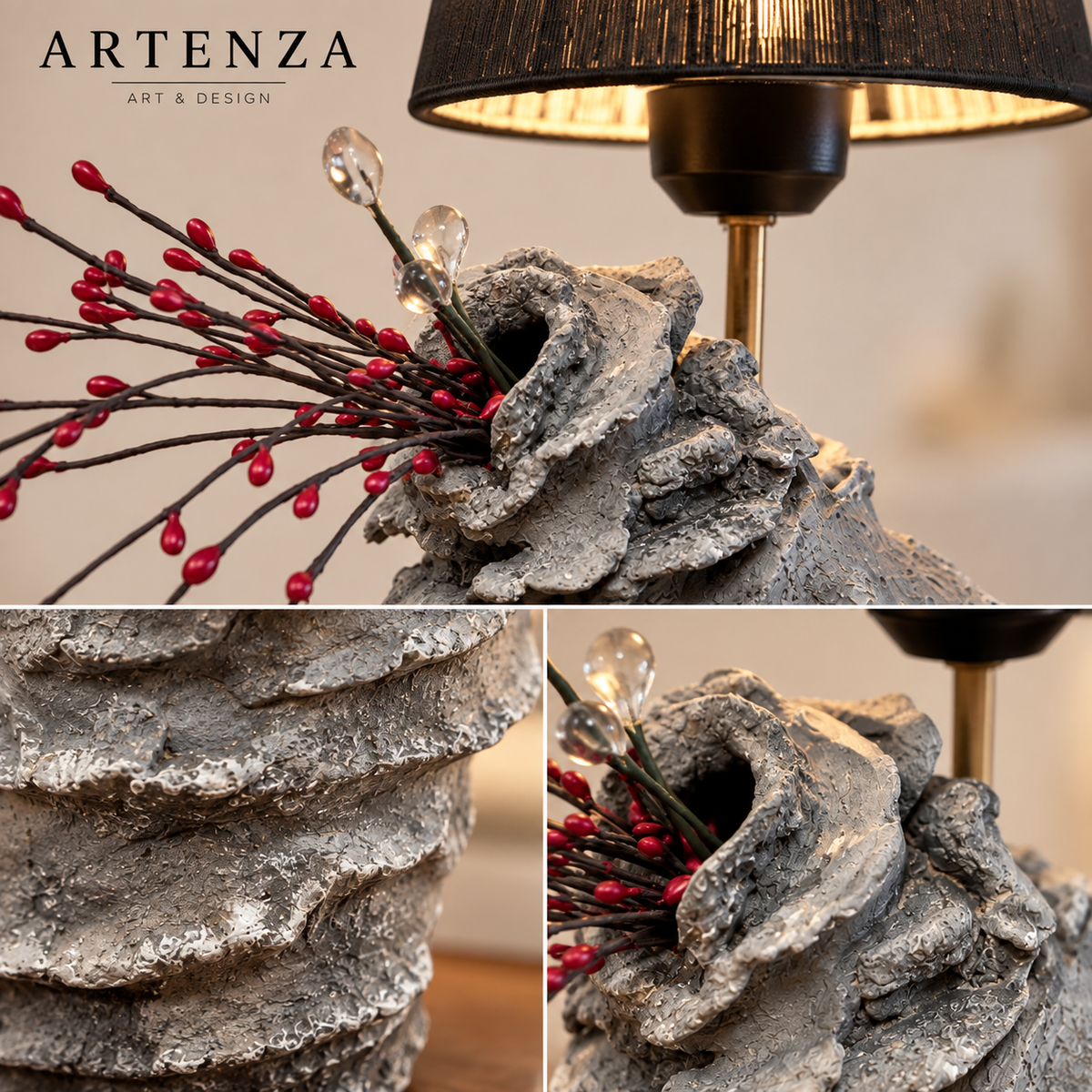 Lampada Scultorea in Cartapesta – Tecnica Sotto Terra – 45 cm
