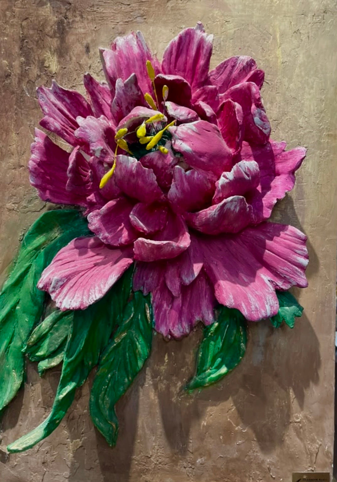 Gessatura Moderna Floreale in Gesso – 45 × 65 cm