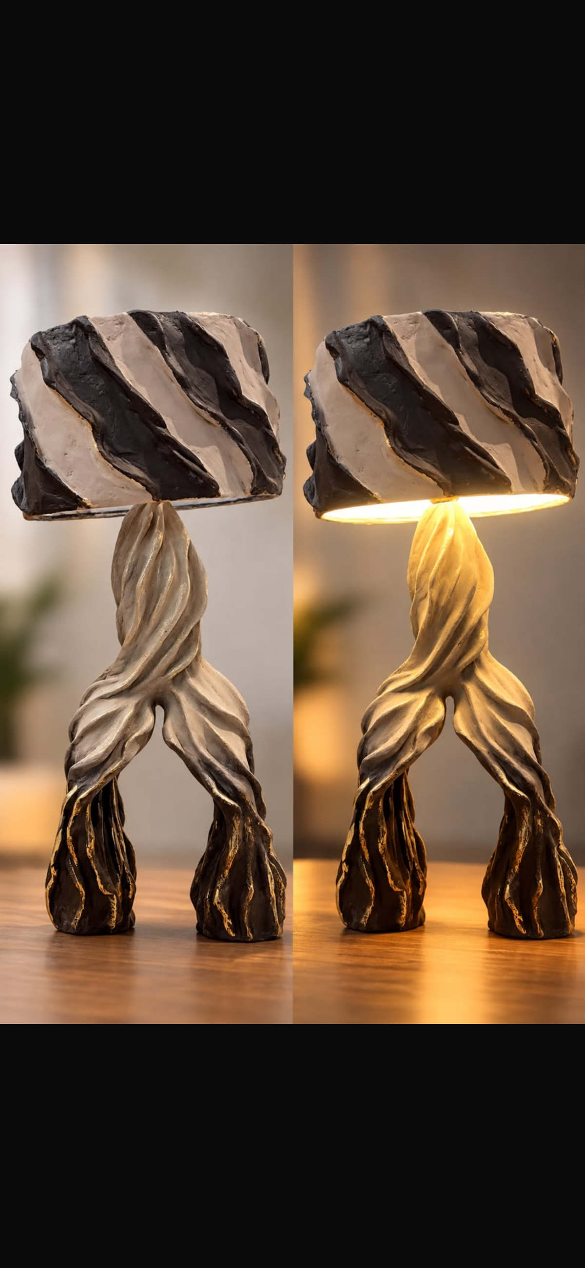 Lampada Scultorea in Gesso Moderno – Altezza 100 cm